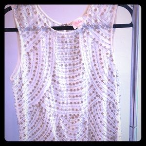 Silk beaded Parker top